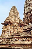 Khajuraho - Lakshmana temple,  the small auxiliary temples 